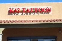 K42 Tattoo Outdoor Sign